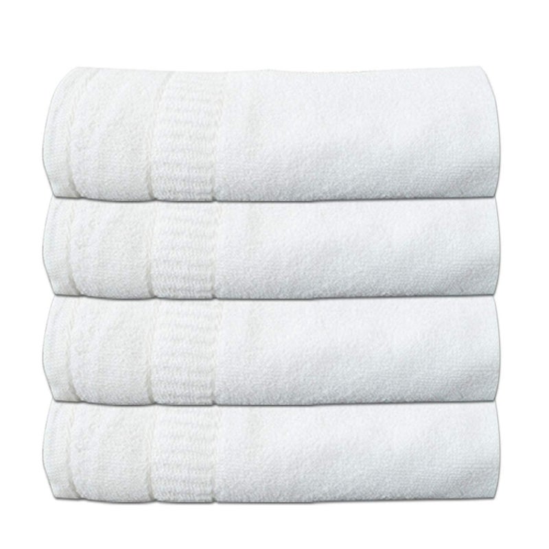 AYUS 100% Cotton (400 GSM / 30 x 60 inch) Large Bath Towel Ultra Soft Super Absorbent/Antibacterial (White, Set of 4) - Image 2