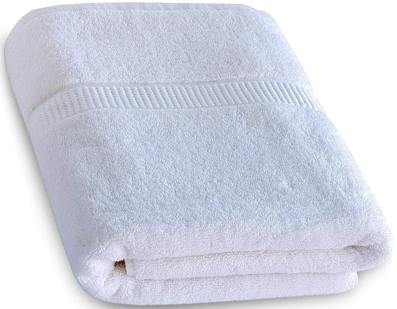 AYUS 100% Cotton (400 GSM / 30 x 60 inch) Large Bath Towel Ultra Soft Super Absorbent/Antibacterial (White, Set of 4) - Image 4