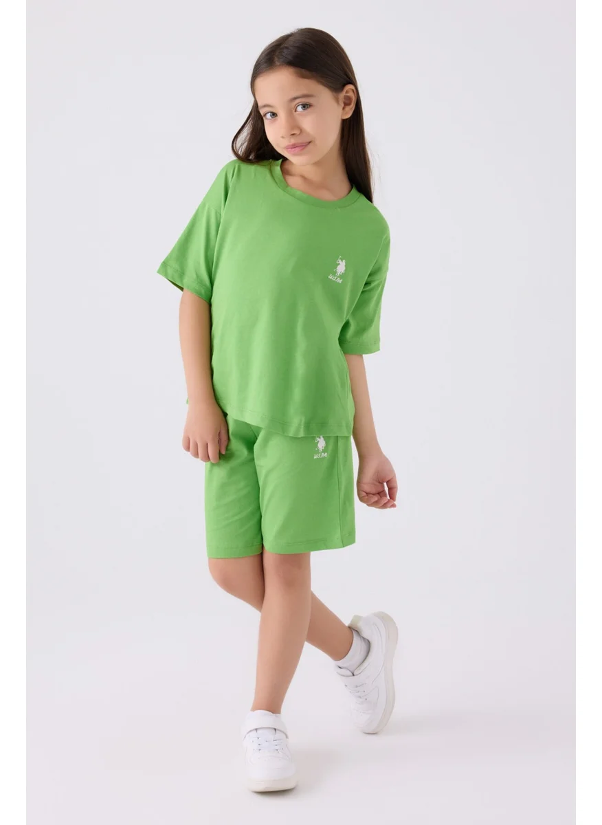 U.S. Polo Assn. Girls Green Bermuda Set