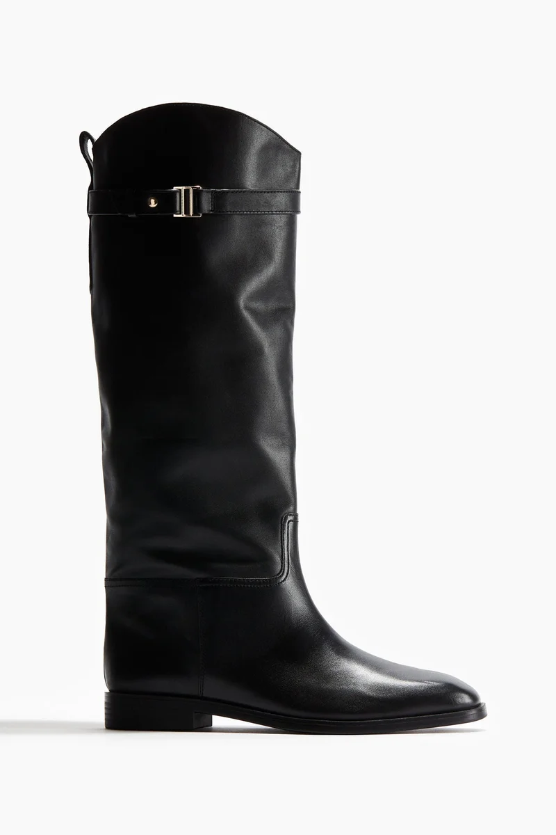 اتش اند ام حذاء جلد بساق يصل للركبة