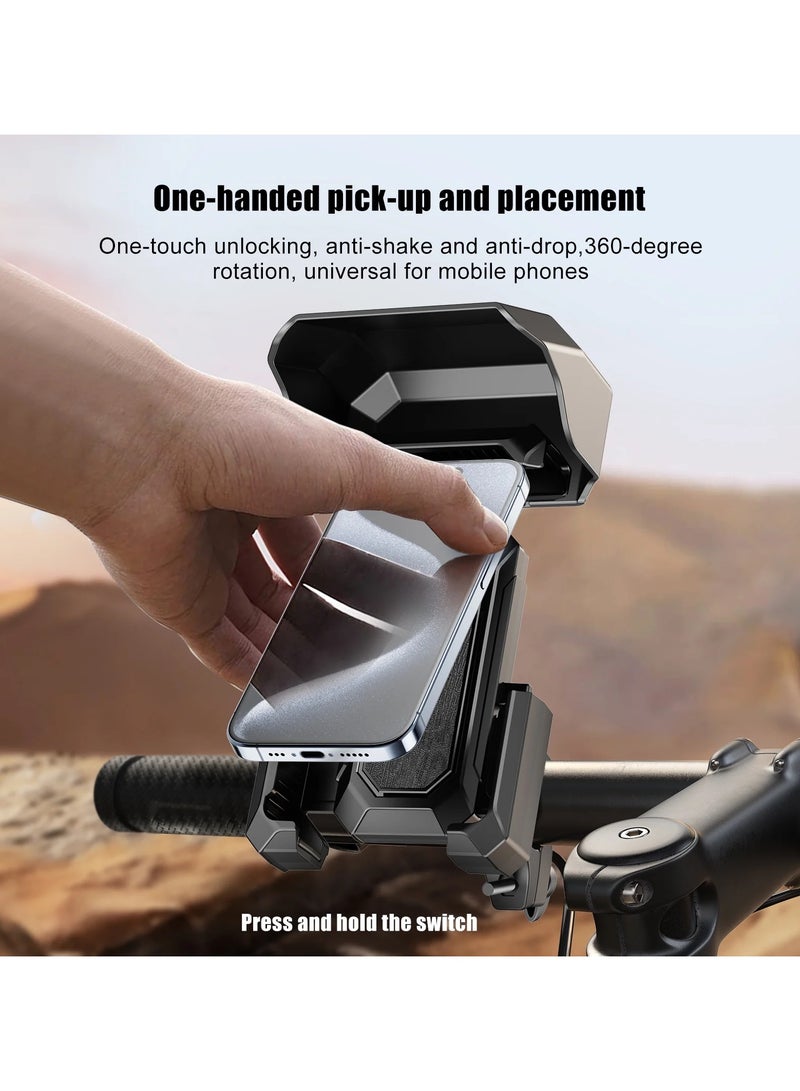 Generic Bicycle Motorcycle Phone Holder, Anti-Shake & 360° Adjustment Bike Phone Holder,  Cycling Phone Mount with Sun Shade/Rain Cover  - Image 4