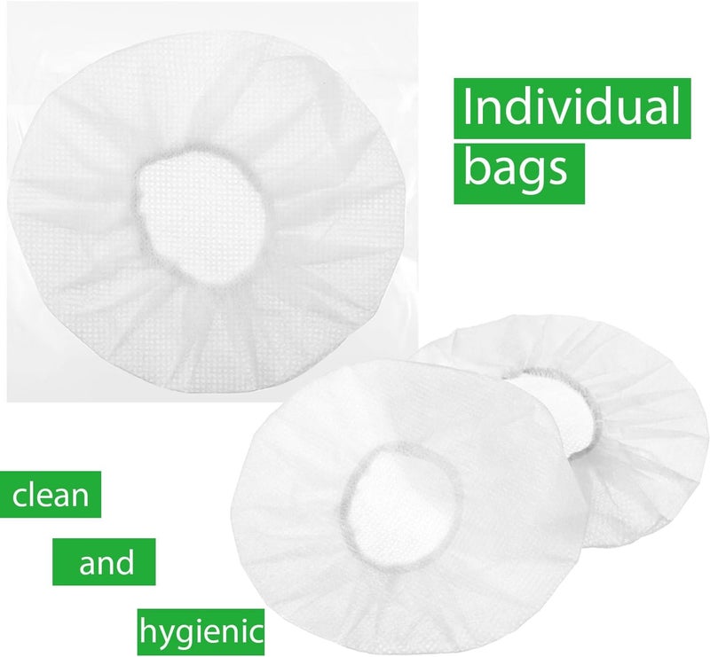 BBTO 100 Pieces Headphone Ear Covers Disposable Earphone Sanitary Non-Woven Stretch Earpad Covers Fit for Most on Ear Headphones(11 cm,White) - Image 3