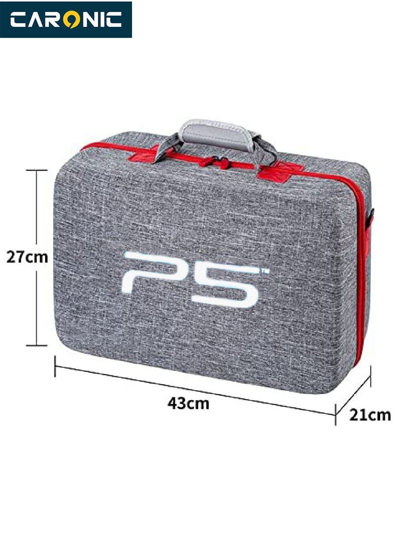 CARONIC Travel Handbag For PS5 Console Shockproof Shoulder Bag Grey  - Image 2