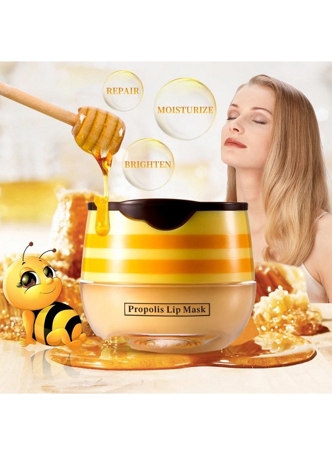 LSxia 4 Pcs Bee Balm Lip Balm Honey Pot Strawberry & Balm Honey Lip Mask Reduces Lip Lines Hydrate & Moisturizing Lip Skin Care Prevention Dry Cracked Lips Lip Bee Balm For Lip Repair Treatment  - Image 4