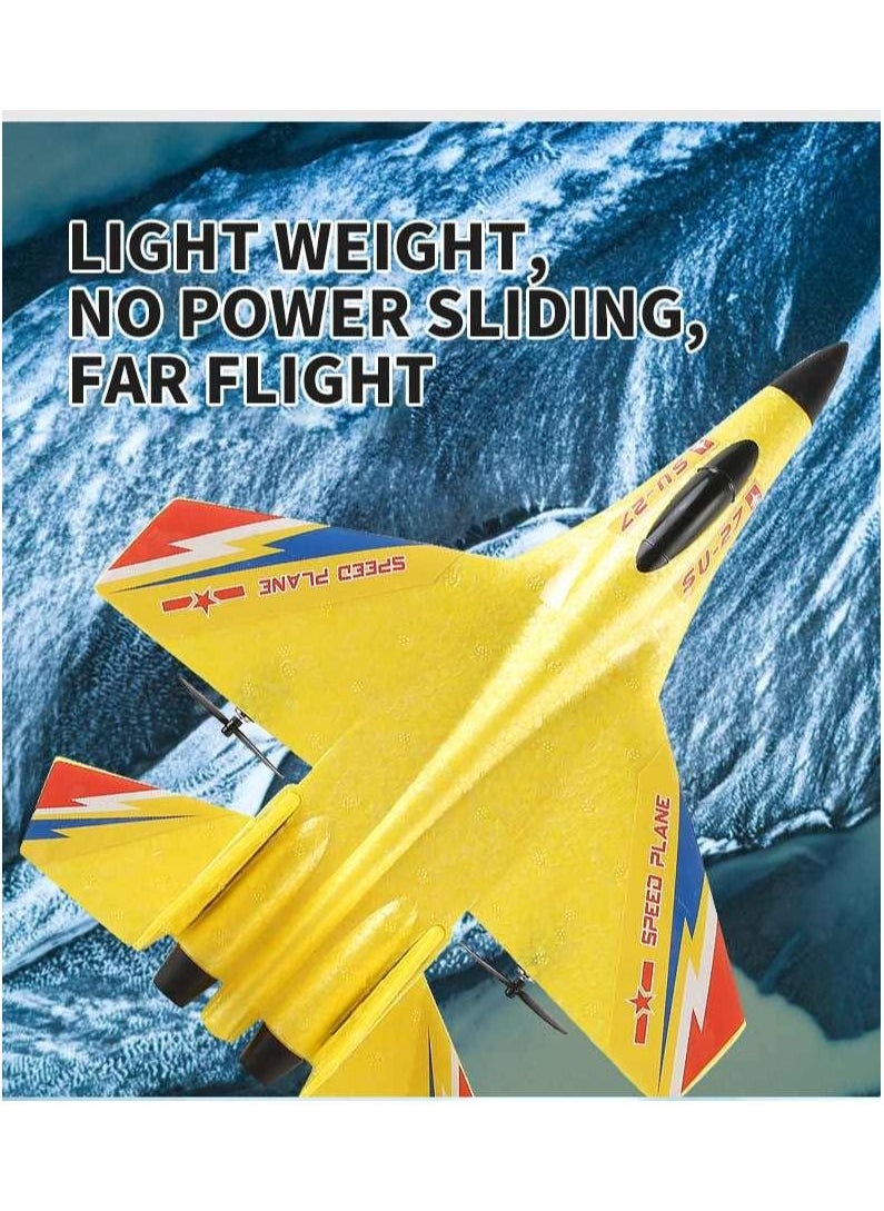 AROAQ RC Foam Aircraft Remote Control Airplane Foam Toys for Children SU27 Yellow  - Image 3