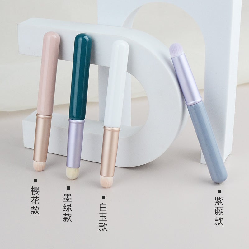 Cangzhou Morandi Mini Lip Brush With Lid New Student Portable Sizzy Short Handle Round Head Lip Cosmetic Brush - Image 5