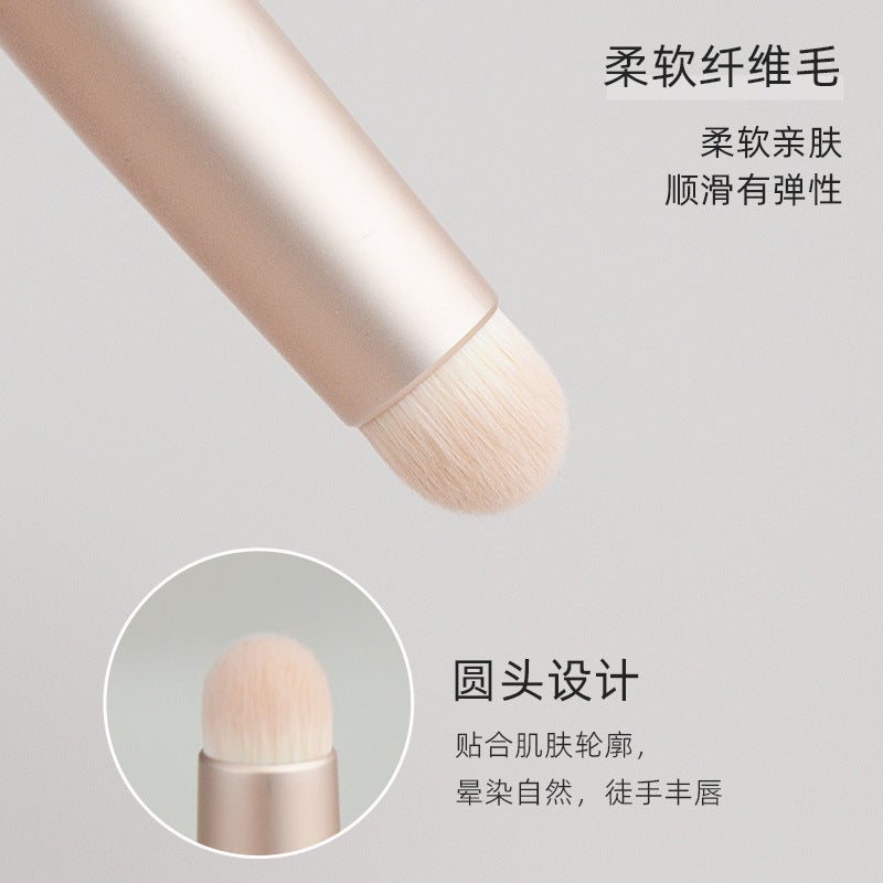 Cangzhou Morandi Mini Lip Brush With Lid New Student Portable Sizzy Short Handle Round Head Lip Cosmetic Brush - Image 3