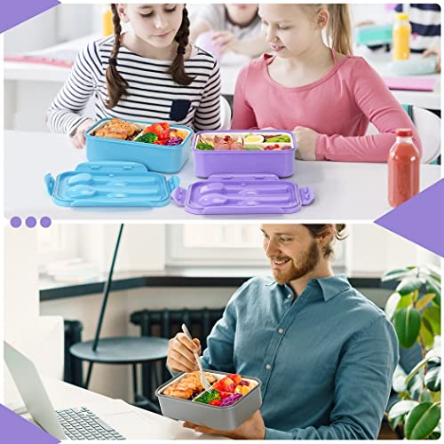 LOVINA Bento Boxes for Adults - 1100 ML Bento Lunch Box Container For Kids With Spoon & Fork - Durable Perfect Size for On-the-Go Meal, BPA-Free and Food-Safe Materials(Purple) - Image 5