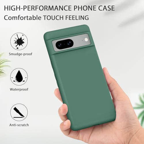 Tobfit Back Cover Case Compatible with Google Pixel 8, Case Cover Rugged Flexible Durable Anti-Slip Silicone Protection Shockproof Google Pixel 8 Back Cover (Dark Green) - Image 3