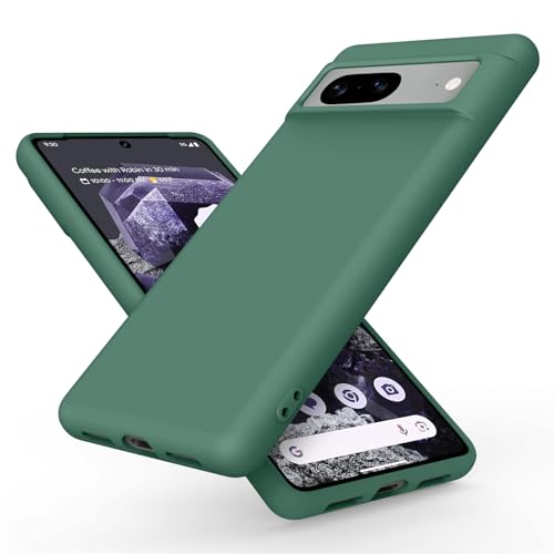 Tobfit Back Cover Case Compatible with Google Pixel 8, Case Cover Rugged Flexible Durable Anti-Slip Silicone Protection Shockproof Google Pixel 8 Back Cover (Dark Green) - Image 1