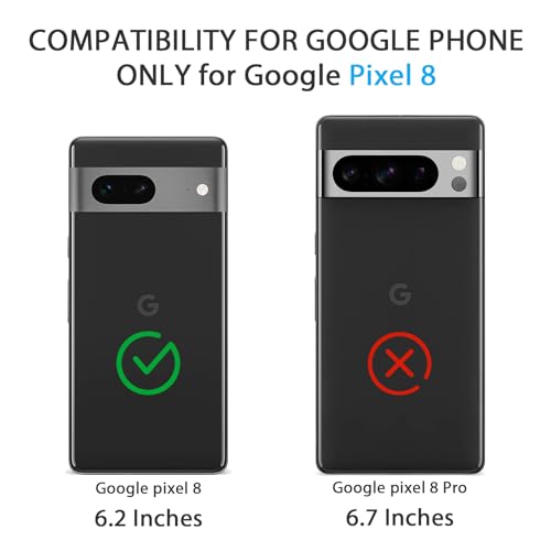 Tobfit Back Cover Case Compatible with Google Pixel 8, Case Cover Rugged Flexible Durable Anti-Slip Silicone Protection Shockproof Google Pixel 8 Back Cover (Dark Green) - Image 5