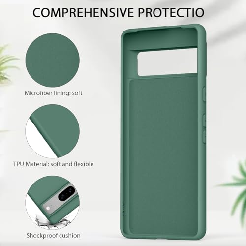Tobfit Back Cover Case Compatible with Google Pixel 8, Case Cover Rugged Flexible Durable Anti-Slip Silicone Protection Shockproof Google Pixel 8 Back Cover (Dark Green) - Image 4