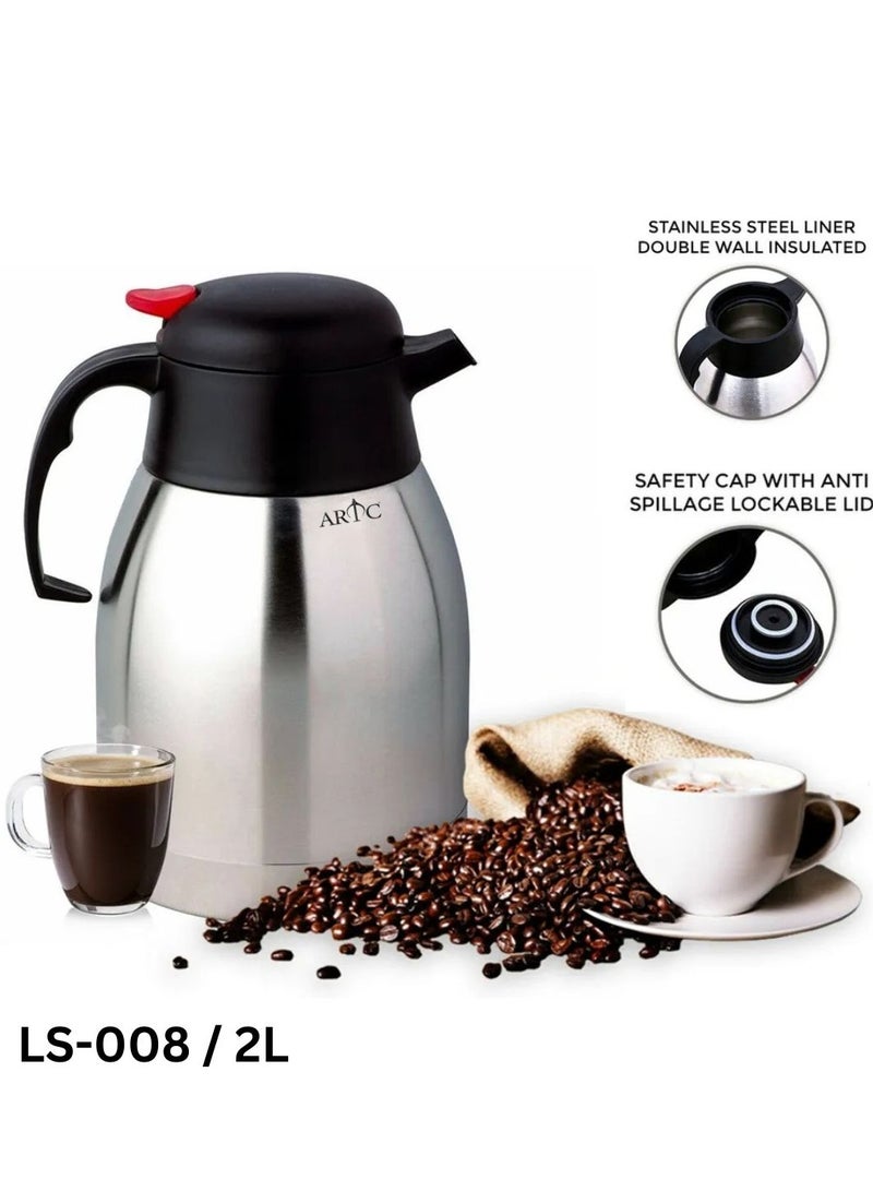 ARTC Stainless Steel Insulated Hot And Cold Vacuum Flask And Unbreakable Thermos Silver - Image 2