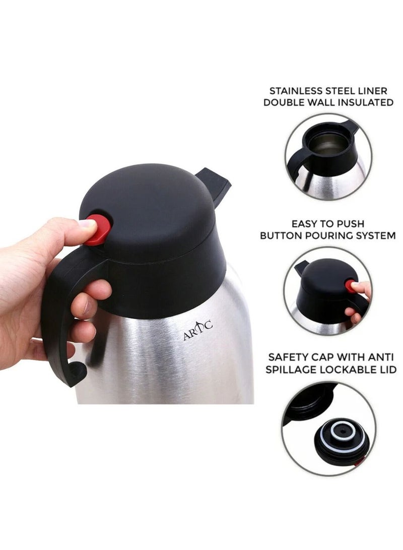 ARTC Stainless Steel Insulated Hot And Cold Vacuum Flask And Unbreakable Thermos Silver - Image 3