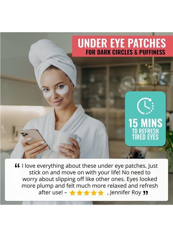 LOOKATME - Under Eye Patches for Dark Circles, Puffiness and Eye Bags with 24K Gold - Anti-Wrinkle for Puffy Eyes, Eye Masks with Hyaluronic Acid and Collagen Hydrogel Eye Gel Pads, Premium Korean Skincare 30pcs - Image 1