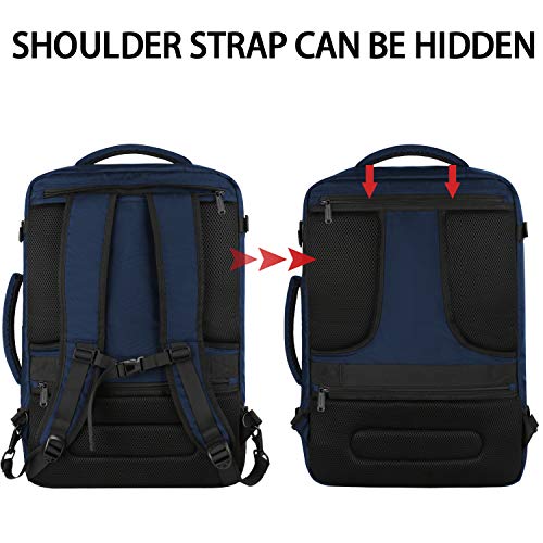 Vancropak Carry On Backpack, Expandable Large Travel Backpack for Men/Women, 40L Airplane Approved Luggage Bag Business Weekender Bag, Lightweight Water Resistant Daypack for Flight, Blue - Image 4