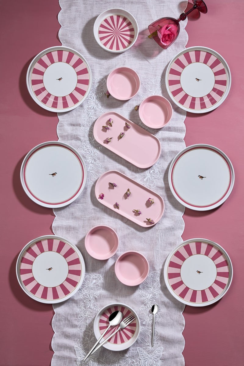 كيتشن لايف طقم فطور خزفي Lovely Birds – 14 قطعة لعدد 6 أشخاص - Image 1