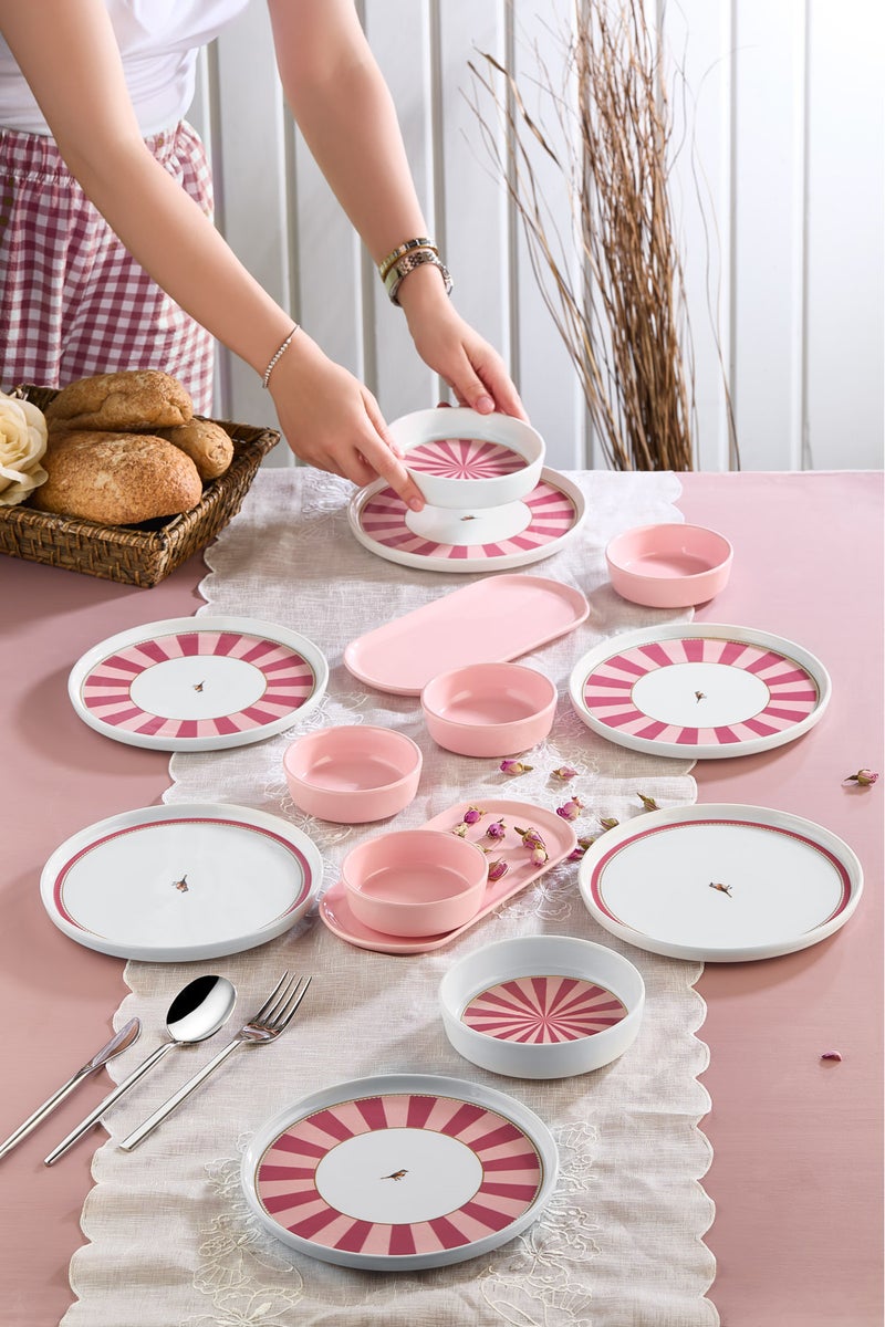 كيتشن لايف طقم فطور خزفي Lovely Birds – 14 قطعة لعدد 6 أشخاص - Image 2