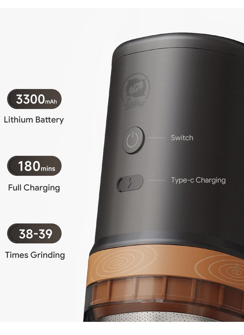 i cafilas - Portable Electric Coffee Maker | Outdoor Travel Coffee Electric Grinder with Drip Filter Brew | Travel Coffee Maker | 3 In 1 Grinder Coffee Maker | High-Speed Coffee Bean Grinder | Adjustable Grinding - Image 1