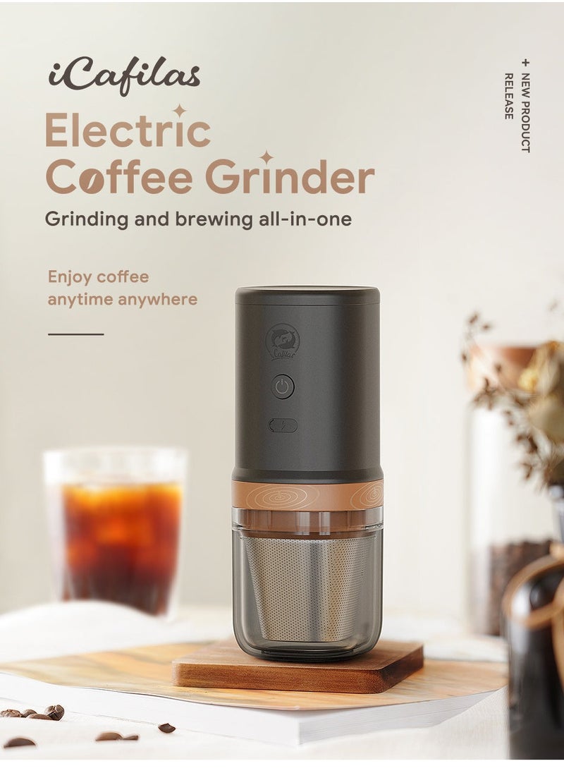 i cafilas - Portable Electric Coffee Maker | Outdoor Travel Coffee Electric Grinder with Drip Filter Brew | Travel Coffee Maker | 3 In 1 Grinder Coffee Maker | High-Speed Coffee Bean Grinder | Adjustable Grinding - Image 1