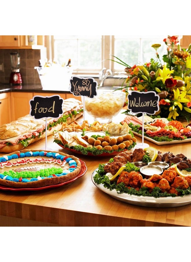 UCEC - Labels For Party Buffet, Wood Mini Chalkboards Signs For Food With Stand, Food Signs For Party Buffet, For Message Board Signs, Place Cards For Weddings, Table Numbers, By Ucec - Image 1
