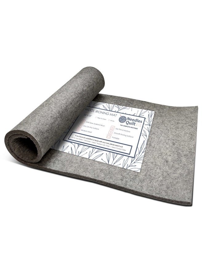 NEEDLES QUILT STUDIO 36" X 18" XL Wool Pressing Mat | 100% Natural New Zealand Wool Ironing Mat for Quilting Ironing Station - Wool Ironing Pad Quilters Pressing Pad - Pressing Mat Quilting Ironing Pads for Quilters - Image 1