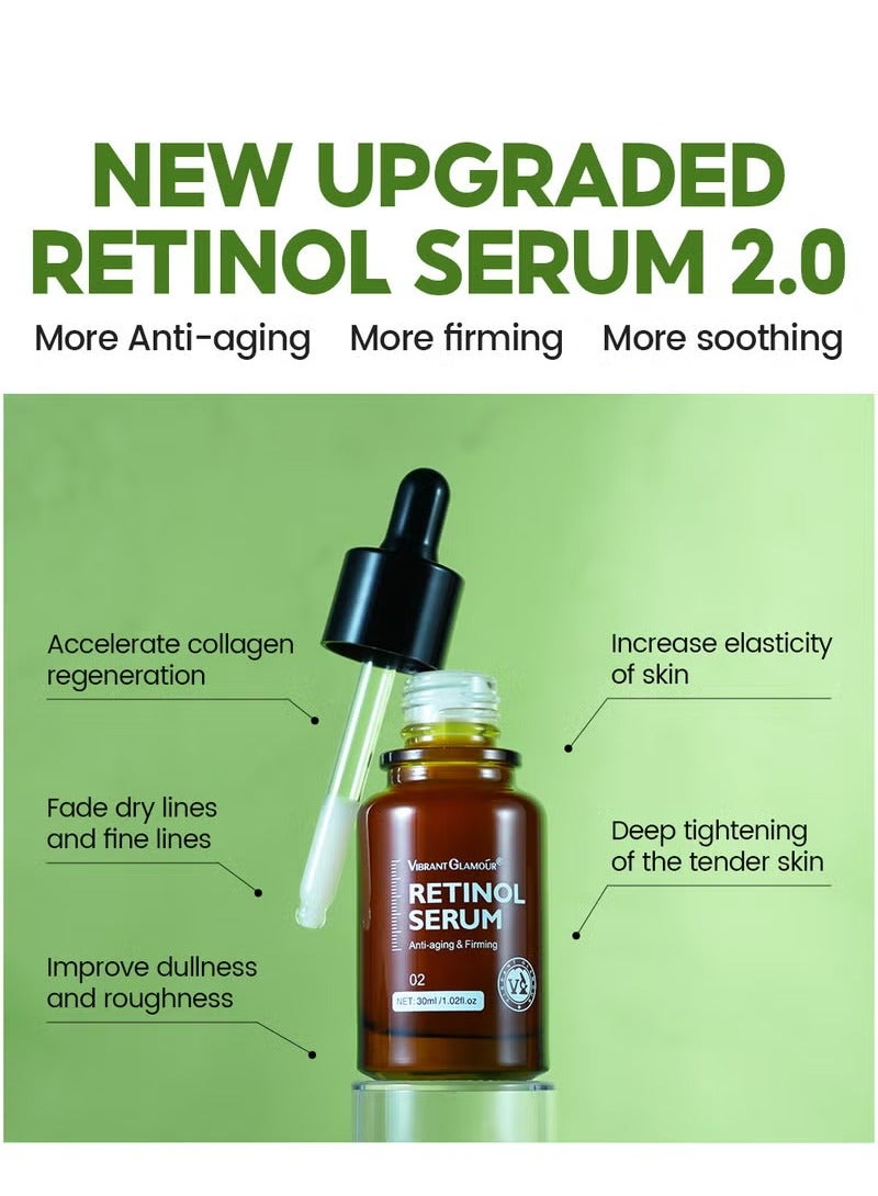 Vibrant Glamour Retinol Face Serum Anti-aging Firming Moisturizing Fade Fine Lines Deep Care Essence 30ml - Image 3