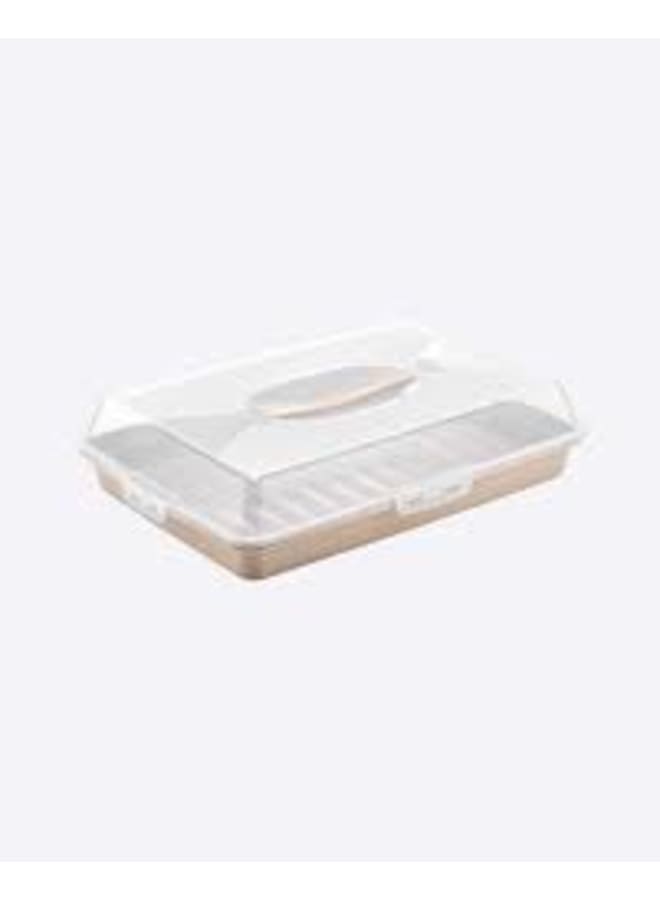 Dunya Plastik Portable Large Rectangle Locking Cupcake Cake Caddy Pretension Box Tub Carrier Storage Container - Image 2