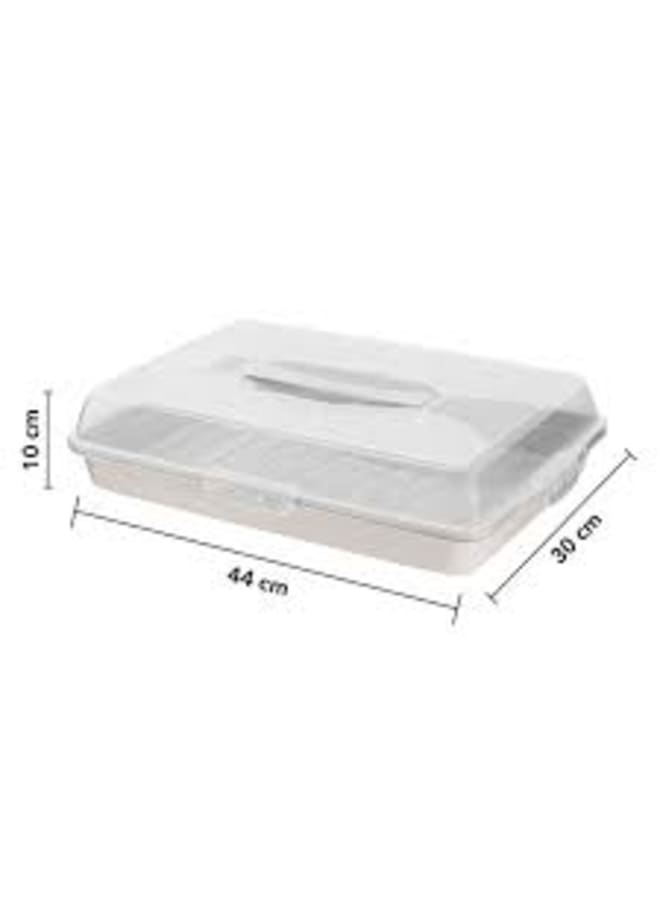Dunya Plastik Portable Large Rectangle Locking Cupcake Cake Caddy Pretension Box Tub Carrier Storage Container - Image 5