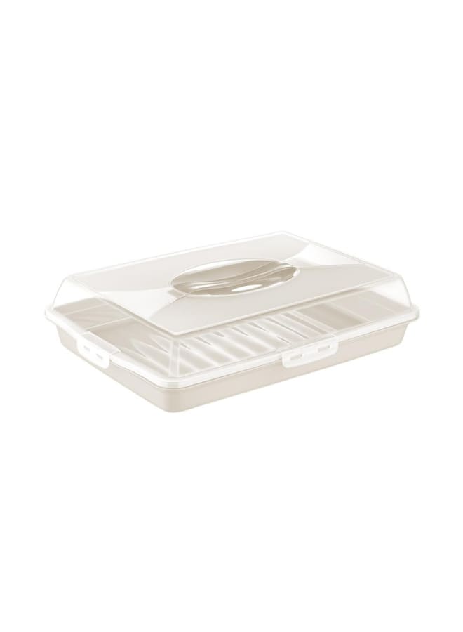 Dunya Plastik Portable Large Rectangle Locking Cupcake Cake Caddy Pretension Box Tub Carrier Storage Container - Image 1