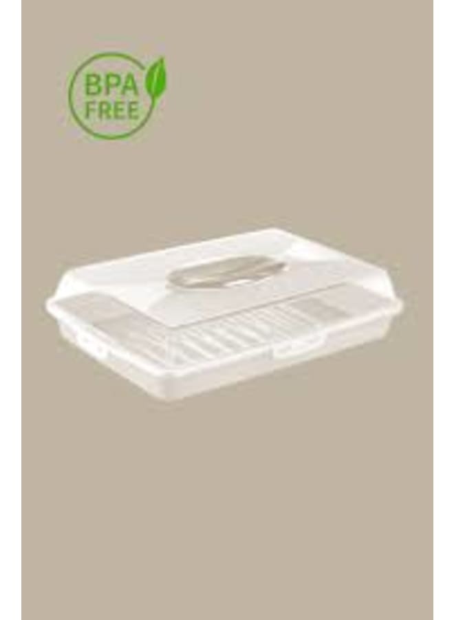 Dunya Plastik Portable Large Rectangle Locking Cupcake Cake Caddy Pretension Box Tub Carrier Storage Container - Image 3