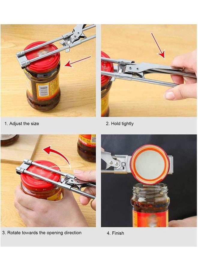 Generic Jar Opener for Weak Hands, Adjustable Stainless Steel Can Opener, Jar Gripper Tight Lid Opener, Kitchen Gadgets  - Image 2