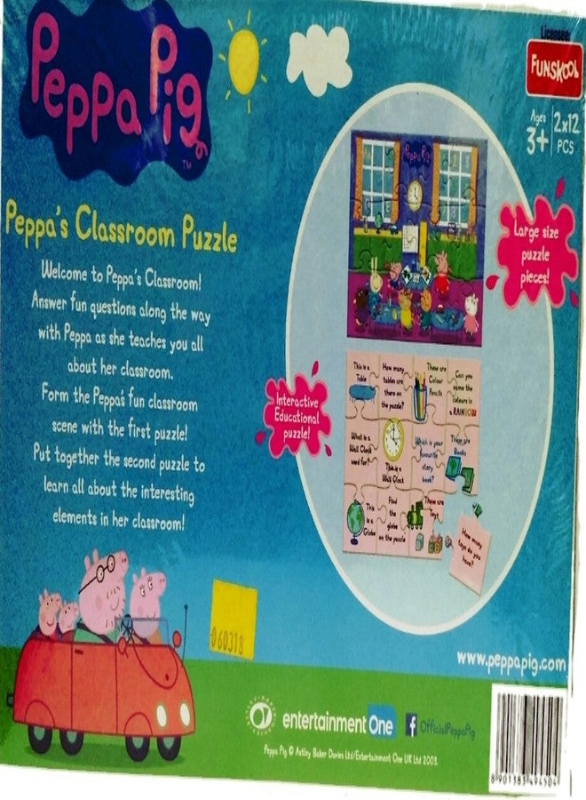 Funskool-Peppa Pig Classroom 2In1,Educational,2x12 Pieces,Puzzle,for 3 Year Old Kids and Above,Toy - Image 2