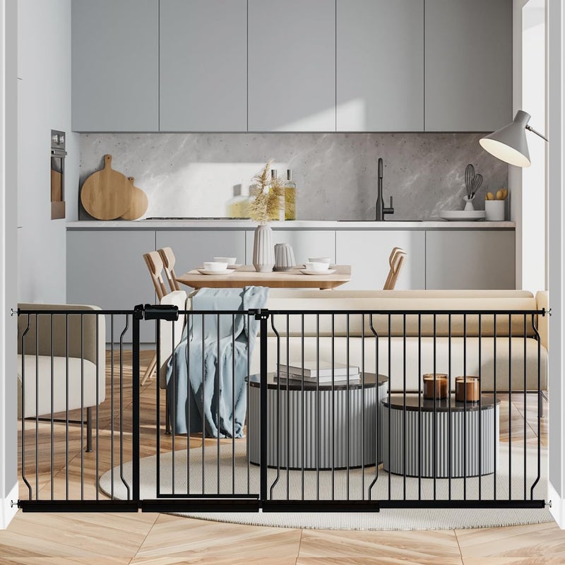 Fairy Baby Extra Wide Baby Gate 858905 Inch Wide Walk Through Pressure Mounted No Drill Long and Large Tension Gate for Pet and Kids