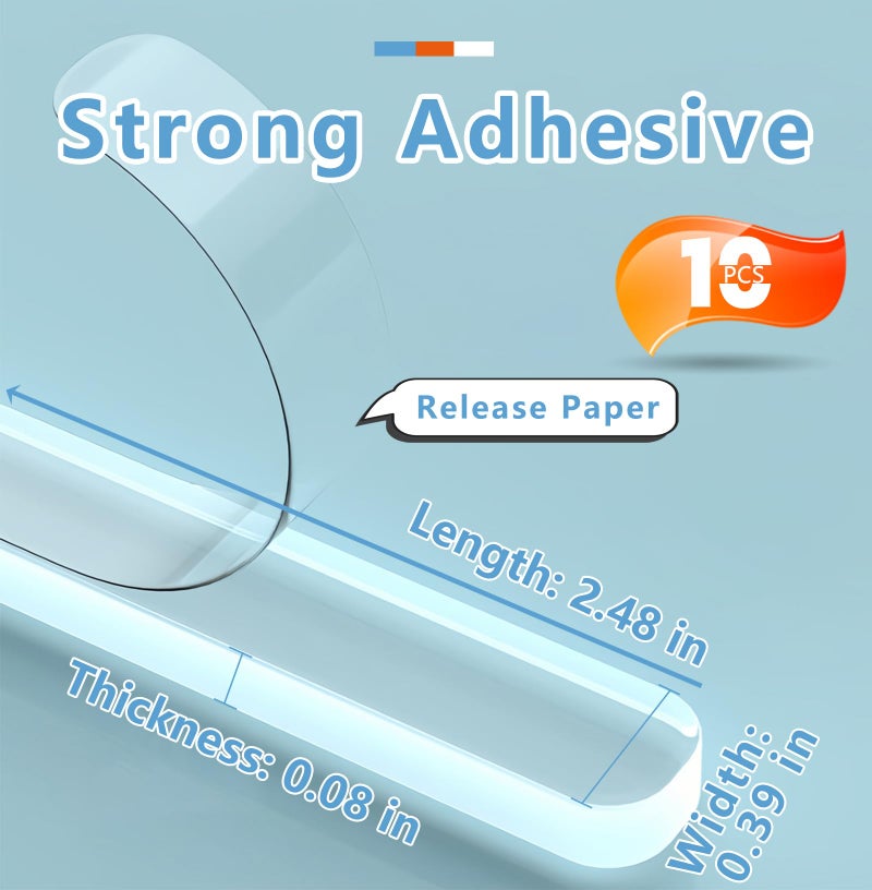 ZOMPAGO Clear Silicone Cabinet Door Bumpers 10 Pcs - Self-Adhesive Sound Dampening Pads, Silicone Bumper Pads & Clear Furniture Bumpers for Drawers, Table Tops, Wall Protection,Anti-Slip Pads - Image 2