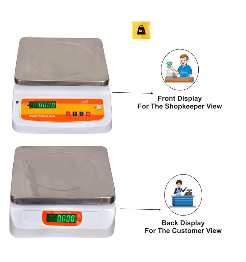 GRAMTECHNOLOGY 50kg x 2g Weighing Scale Weight Machine for Shop, Factory and Other Uses 08, White - Image 3