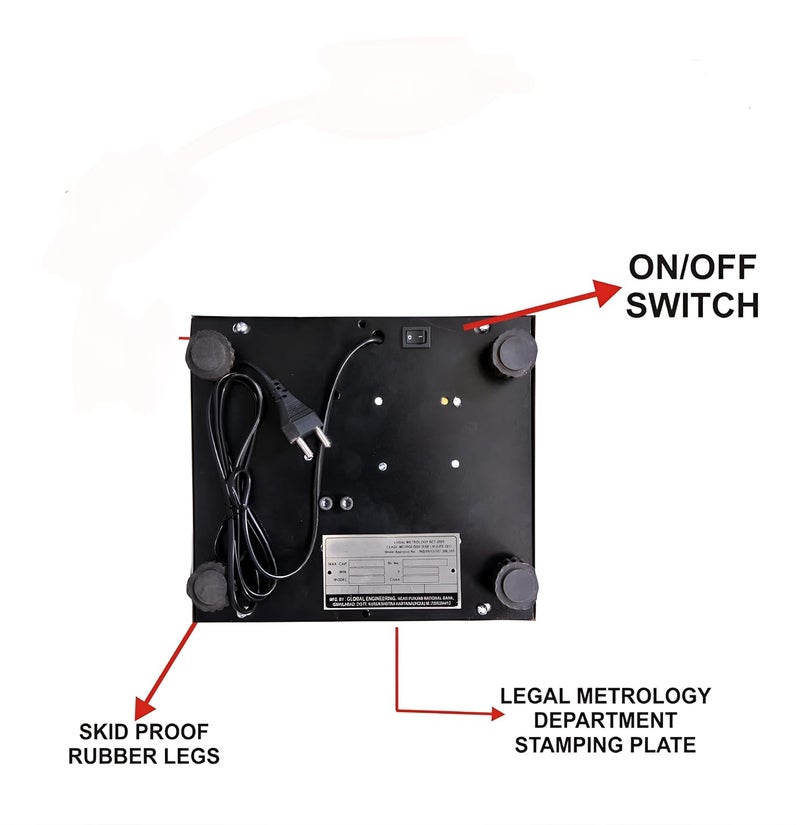 GRAMTECHNOLOGY 50kg x 2g Weighing Scale Weight Machine for Shop, Factory and Other Uses 08, White - Image 5