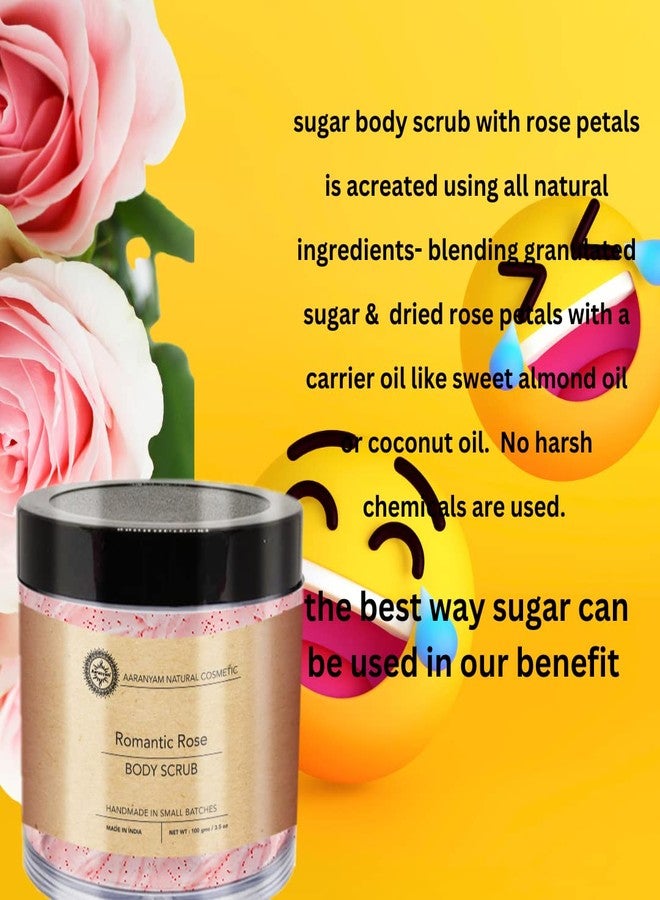Aaranyam - Rose Petals Body Sugar Scrub for Men & Women Natural Ten & Dust Removel Body120 g - Image 4