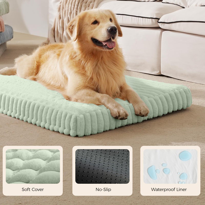 DOPEDIO Orthopedic Dog Bed for Large Dog, Waterproof Pet Bed,Non-Slip Bottom and Egg-Crate Foam with Removable Washable Cover Crate Bed,Green,36"x27"x3" - Image 4