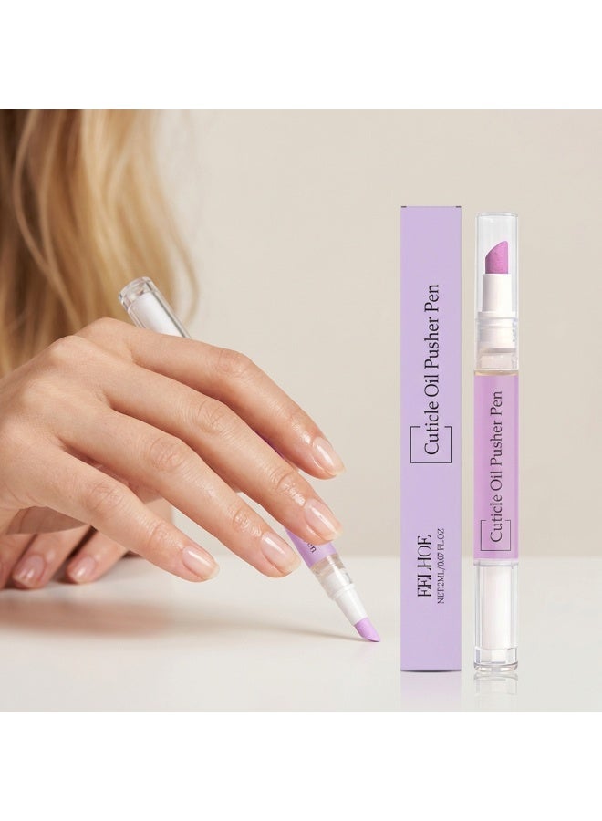 EELHOE Cuticle Oil Pusher Pen 2ml, Professional Nail Cuticle Oil Care Stick with Soft Brush Tip, Hydrating & Moisturizing Nail Treatment for Dry Cuticles, Purple Manicure Pen for Salon & Home Nail Art - Image 1