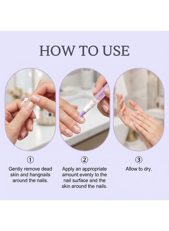 EELHOE Cuticle Oil Pusher Pen 2ml, Professional Nail Cuticle Oil Care Stick with Soft Brush Tip, Hydrating & Moisturizing Nail Treatment for Dry Cuticles, Purple Manicure Pen for Salon & Home Nail Art - Image 4