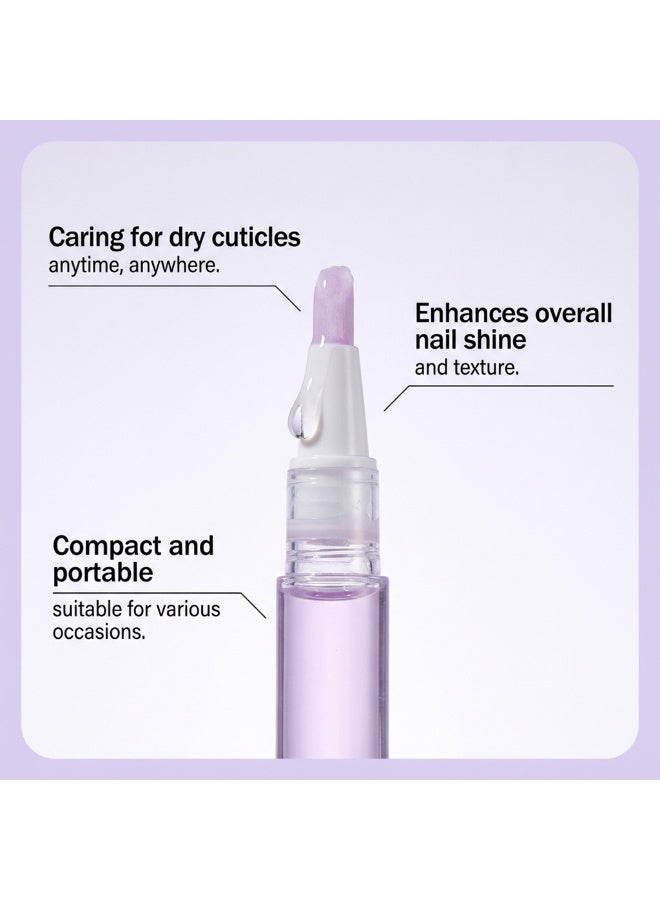 EELHOE Cuticle Oil Pusher Pen 2ml, Professional Nail Cuticle Oil Care Stick with Soft Brush Tip, Hydrating & Moisturizing Nail Treatment for Dry Cuticles, Purple Manicure Pen for Salon & Home Nail Art - Image 2
