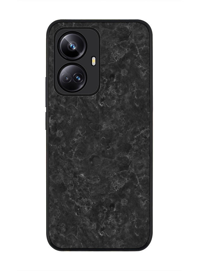 Stylizedd Rugged Black edge case for Realme 10 Pro Plus 5G Slim fit Soft Case Flexible Rubber Edges Anti Drop TPU Gel Thin Cover -  Marble Texture Black - Image 1