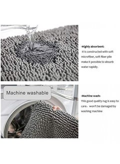 Alissa Bath Mat Rugs Anti-slip Chenille Bathroom Rug Extra Soft and Absorbent Rags Non-slip Rubber Tub Mats with Antibacterial Soft Kitchen Bathroom Home Beige Color  - Image 4