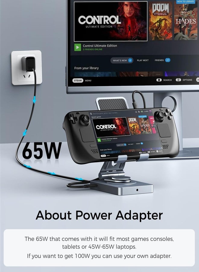 NewQ Versatile Usb C Docking Station For Ipad (Usb-C), 11-In-1 With Sd Tf 4.0 Reader, 4K@60Hz Hdmi, Rj45, Audio, A, C, Rotatable, Also Tablet, Steam Deck, Rog Ally, Legion Go, 65W Adapter - Image 3