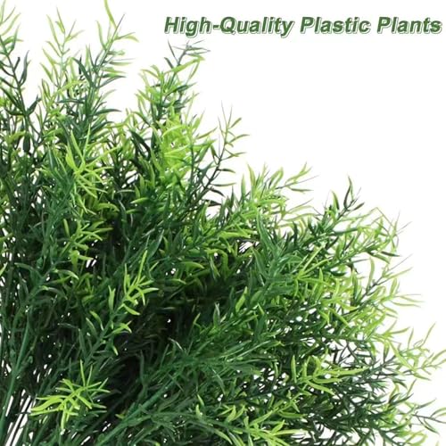 Toprooms Outdoor Faux Plants Greenery Artificial Flowers Fake Boxwood Shrubs UV Resistant Plastic Plant for Farmhouse Garden Porch Patio Indoor Wedding Decoration (1#Outdoor Greenery, 12 Pcs) - Image 3