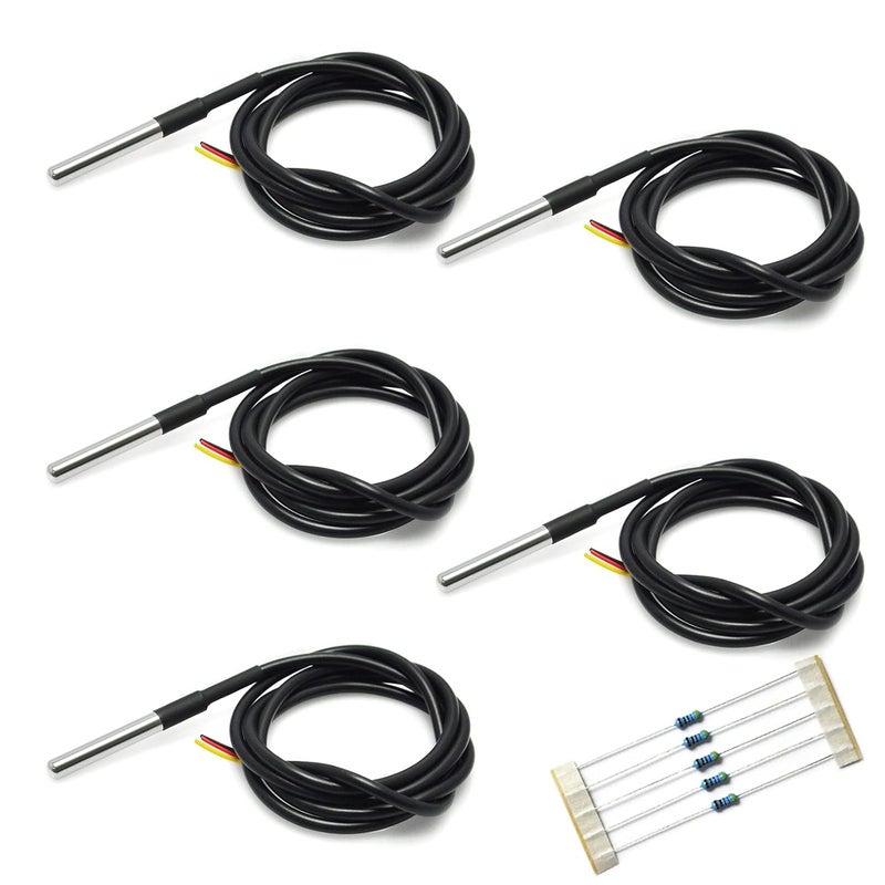 Gikfun 5PCS 1M DS18B20 Temperature Sensor Waterproof Digital Thermal Probe Sensor for Arduino EK1083 - Image 1
