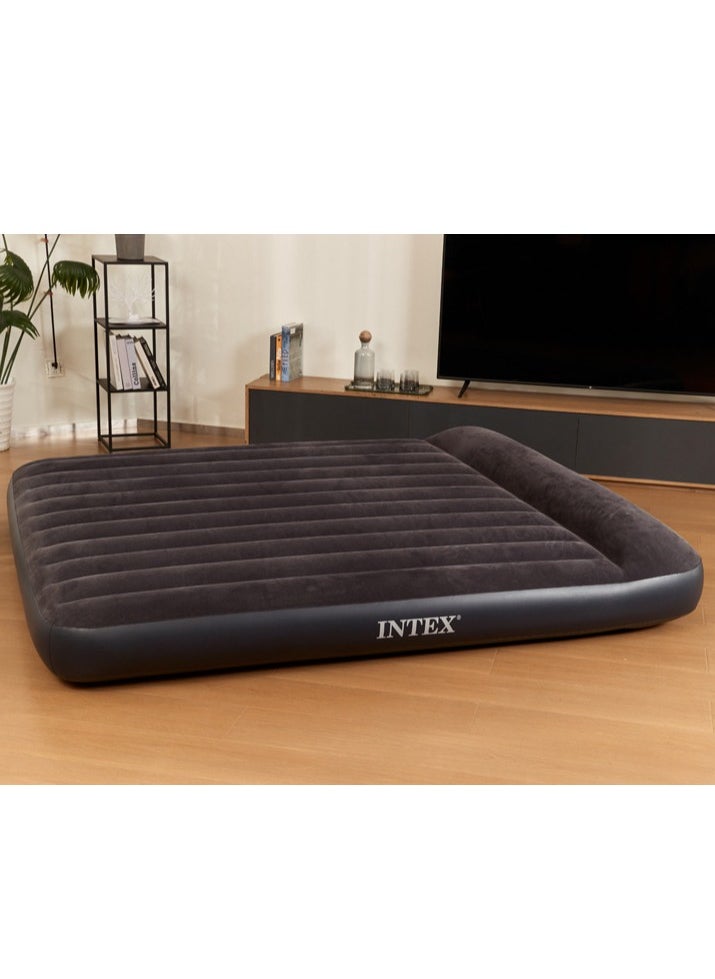 INTEX Intex Inflatable Mattress with Built in USB Interface Charging Pump，Soft Indoor and Outdoor Inflatable Air Mattress，Thickening Outdoor Camping Air Mattress Bed，Handy Black Airbed 183×203×25CM  - Image 2