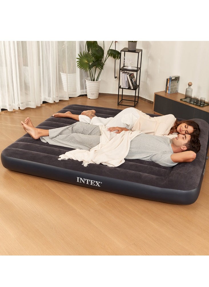 INTEX Intex Inflatable Mattress with Built in USB Interface Charging Pump，Soft Indoor and Outdoor Inflatable Air Mattress，Thickening Outdoor Camping Air Mattress Bed，Handy Black Airbed 183×203×25CM  - Image 5