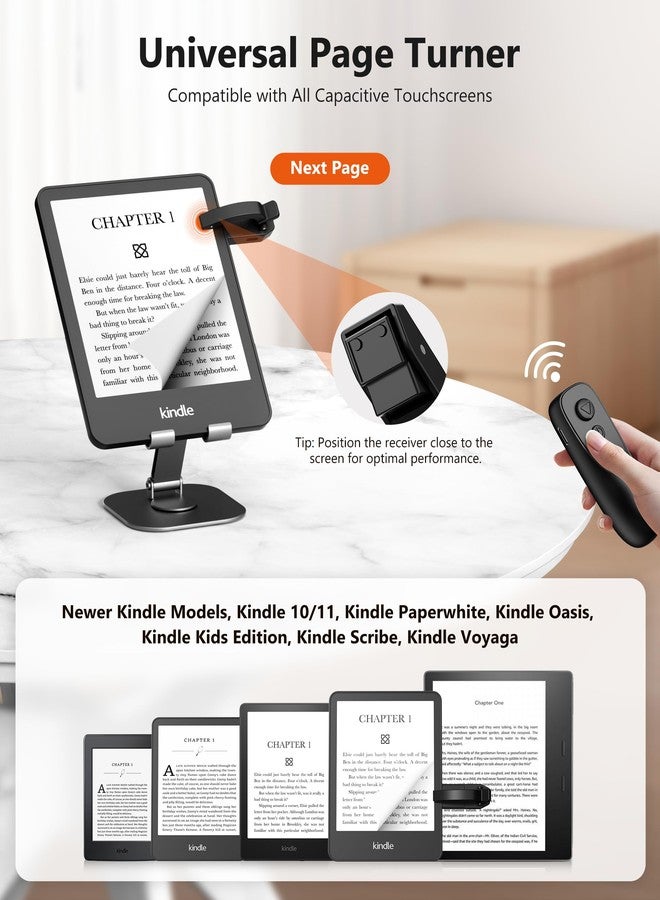 Fuloview Remote Control Page Turner for Kindle Paperwhite Kobo eReaders, Page Turner Clicker with Wireless Remote Compatible with iPad, Tablets, Cellphones - Image 5